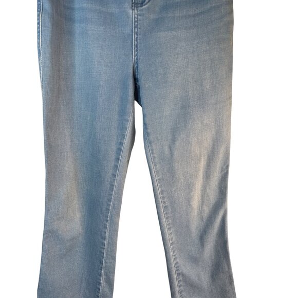 2/$30 High-Rise Light Wash Cropped Denim Jeans Straight Leg Frayed Hem - Picture 8 of 16